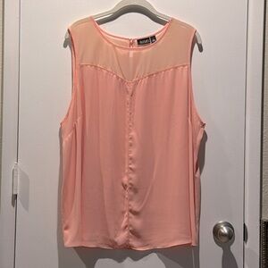 Peach tank with sheer detail
